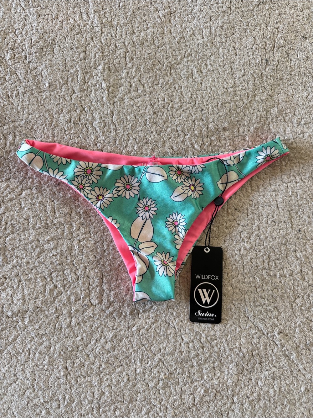 Wildfox Turquoise & Pink Floral Bikini Bottom Small